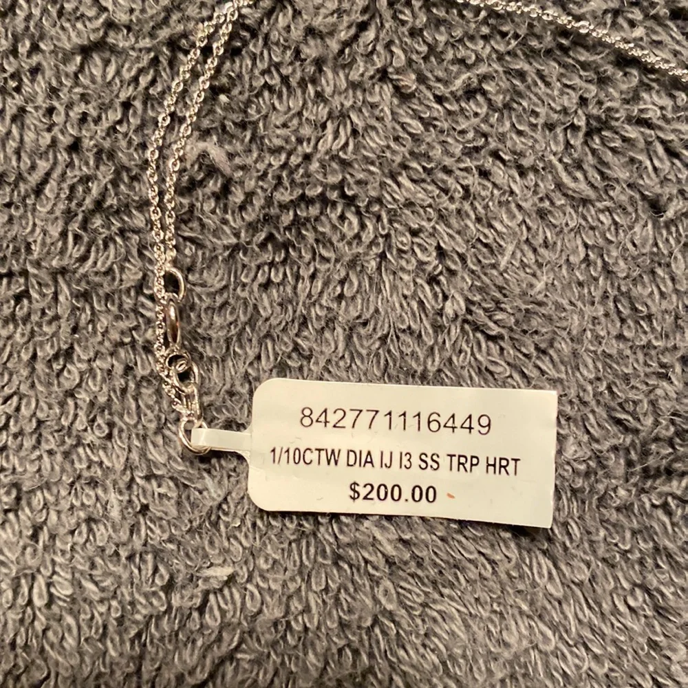 Open work Hearts 1/10 KT SS Necklace - Picture 9 of 9